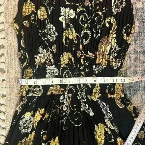Nanette Lepore Black and Yellow Floral Midi Dress - Picture 11 of 12